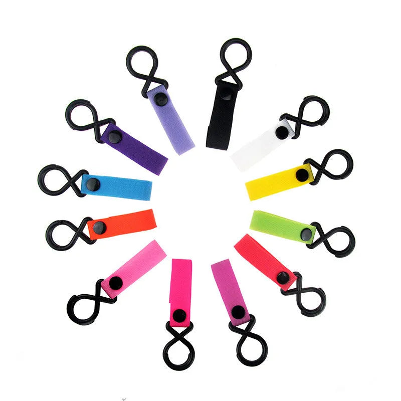 Nylon luggage hook in one of 18 available colours, including black, red, blue, and green variants