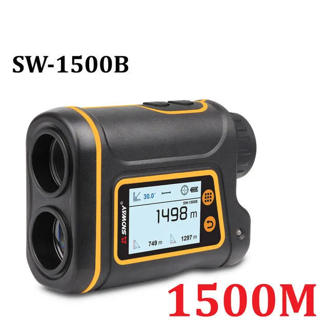 SW series handheld golf rangefinder showing compact black design with measurement display