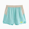 Men's loose grey workout shorts with an elastic lace-up waistband for gym training