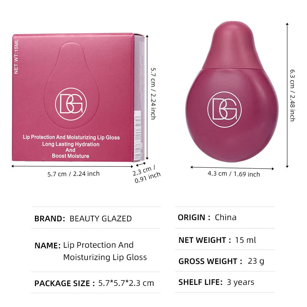Four shades of moisturising coloured lip lacquer in a set, labelled 101 102 103 104, with glossy finish.