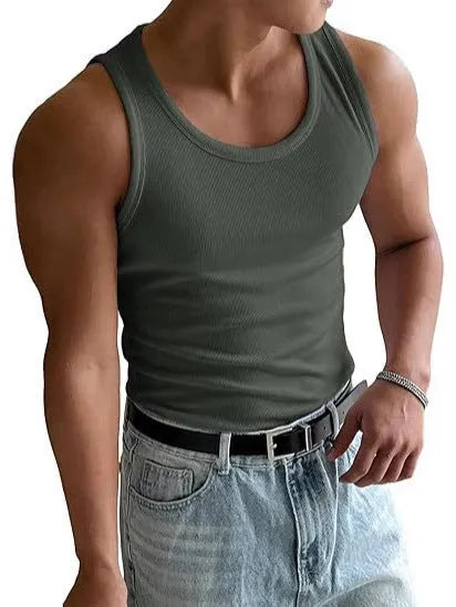 Men's tight-fit round neck sports T-shirt in polyester with wool lining