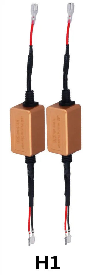 Black alloy Canbus decoder adapter for H4 H7 H11 LED car headlights with plug connectors