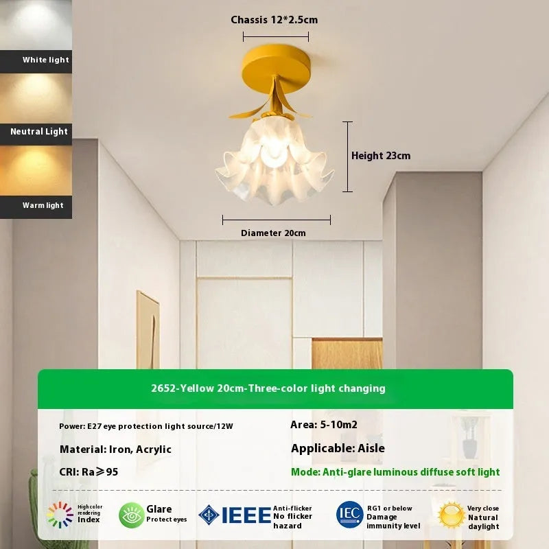 Cream coloured Linglan flower corridor aisle light with modern simple design for hallway illumination