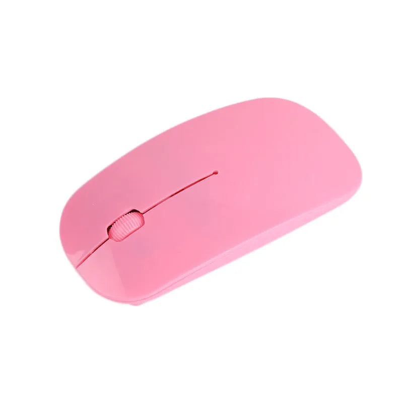 Wireless mouse in black with USB receiver, ultra-thin design, 7 colours available