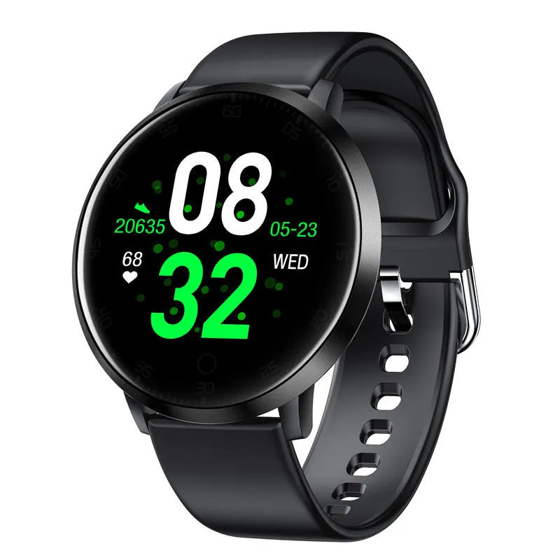 Ultra-thin zinc alloy smart health bracelet with 1.3-inch touch screen and silicone wrist strap