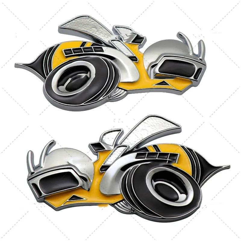 Big Bee zinc alloy super large bumper sticker 11.2x6.2cm yellow silver colour
