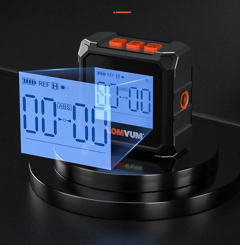 Digital laser infrared inclinometer ruler with backlit display and alloy casing
