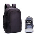 Black waterproof Oxford cloth drone backpack with multiple internal pockets for cameras and equipment.