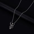 Men's vintage zinc alloy necklace with electroplated silver pendant measuring 40mm x 27mm x 20mm