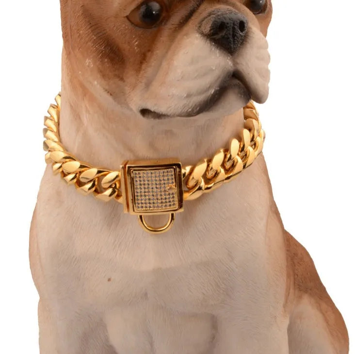 Gold stainless steel encryption chain necklace 30mm width heavy link men jewellery