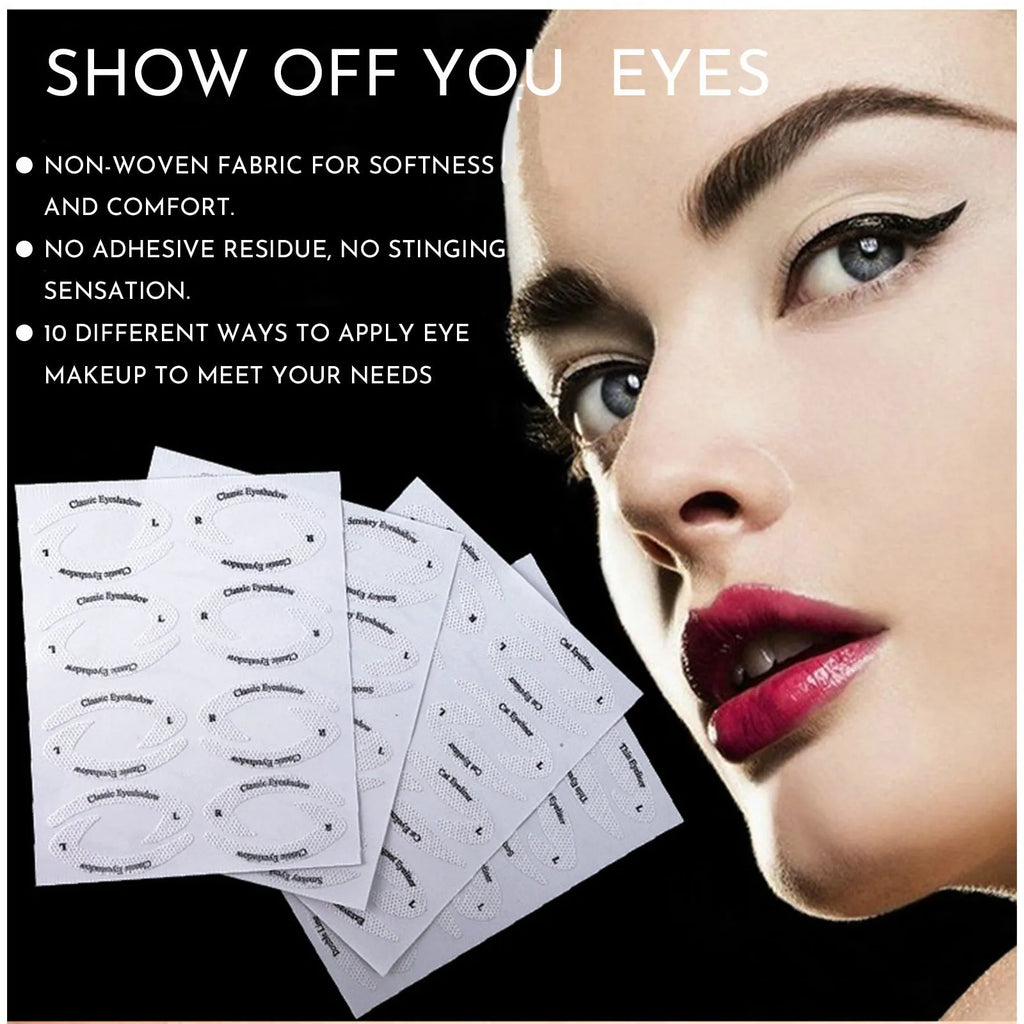 Set of 4 reusable flexible eyeliner stencil stickers for winged eyeliner and cat-eye makeup