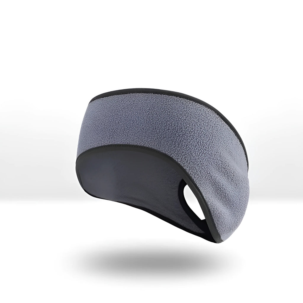 Fleece lined sports headband with ponytail opening, contour fit, one size, available in black