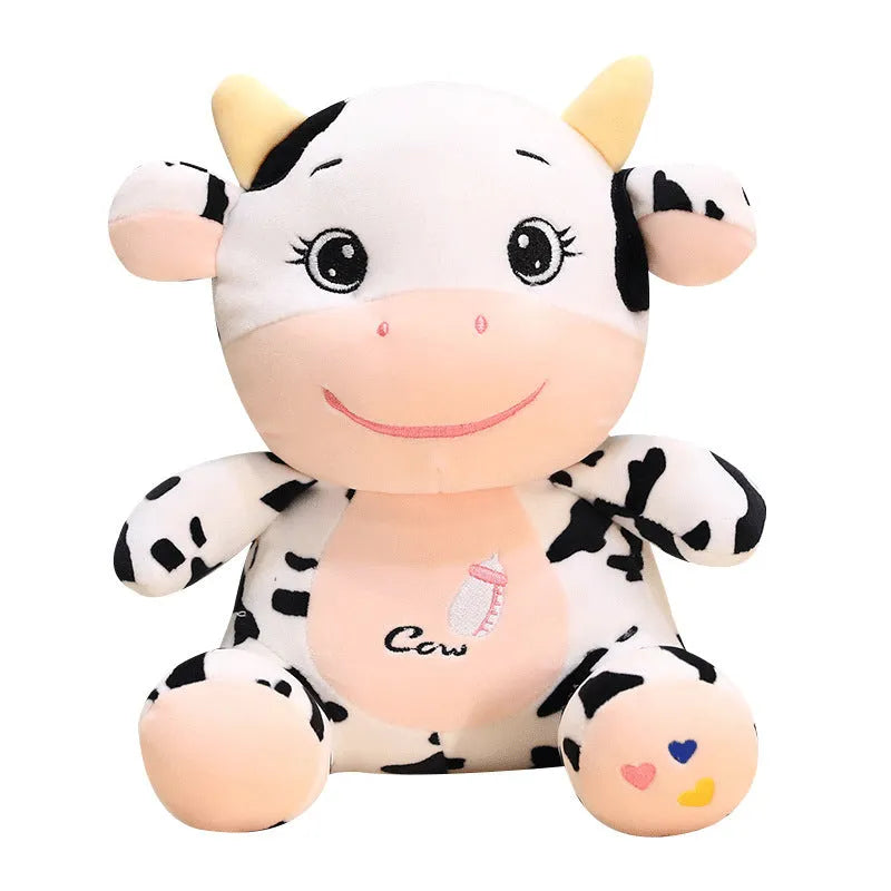 Super soft short plush baby cow doll with PP cotton filling, 22cm or 26cm height, cute MengMeng design