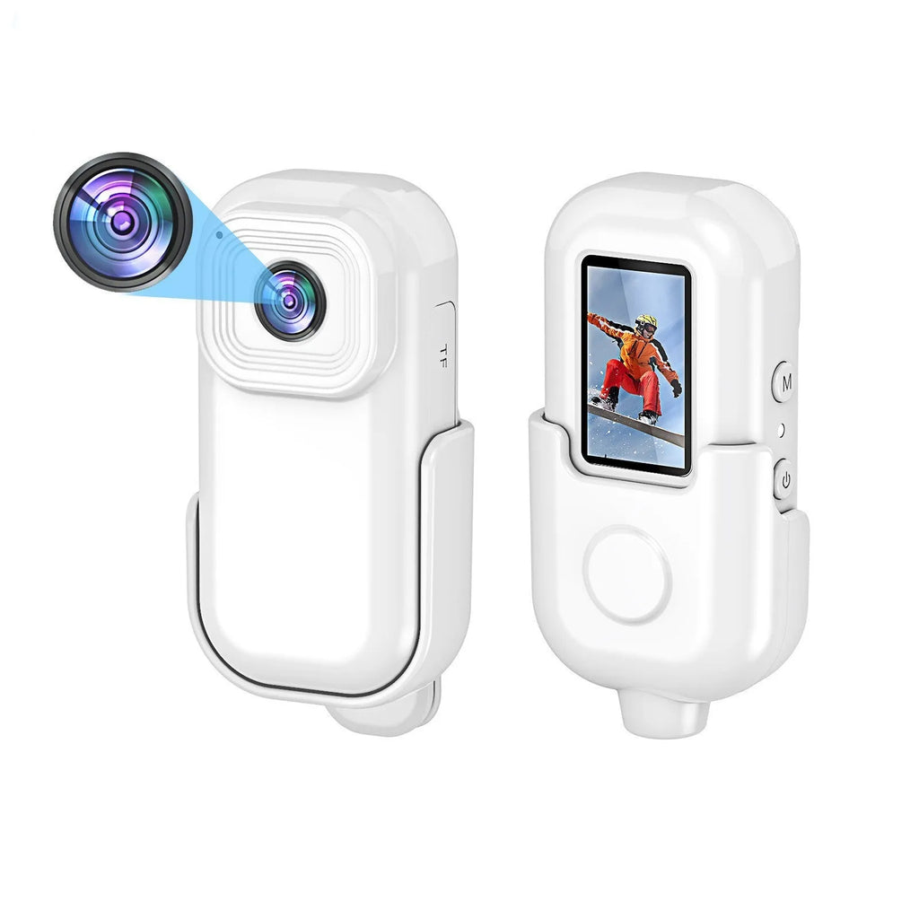 L8 Black WIFI body camera with back splint and thumb hole, 65x32.3x18mm plastic body