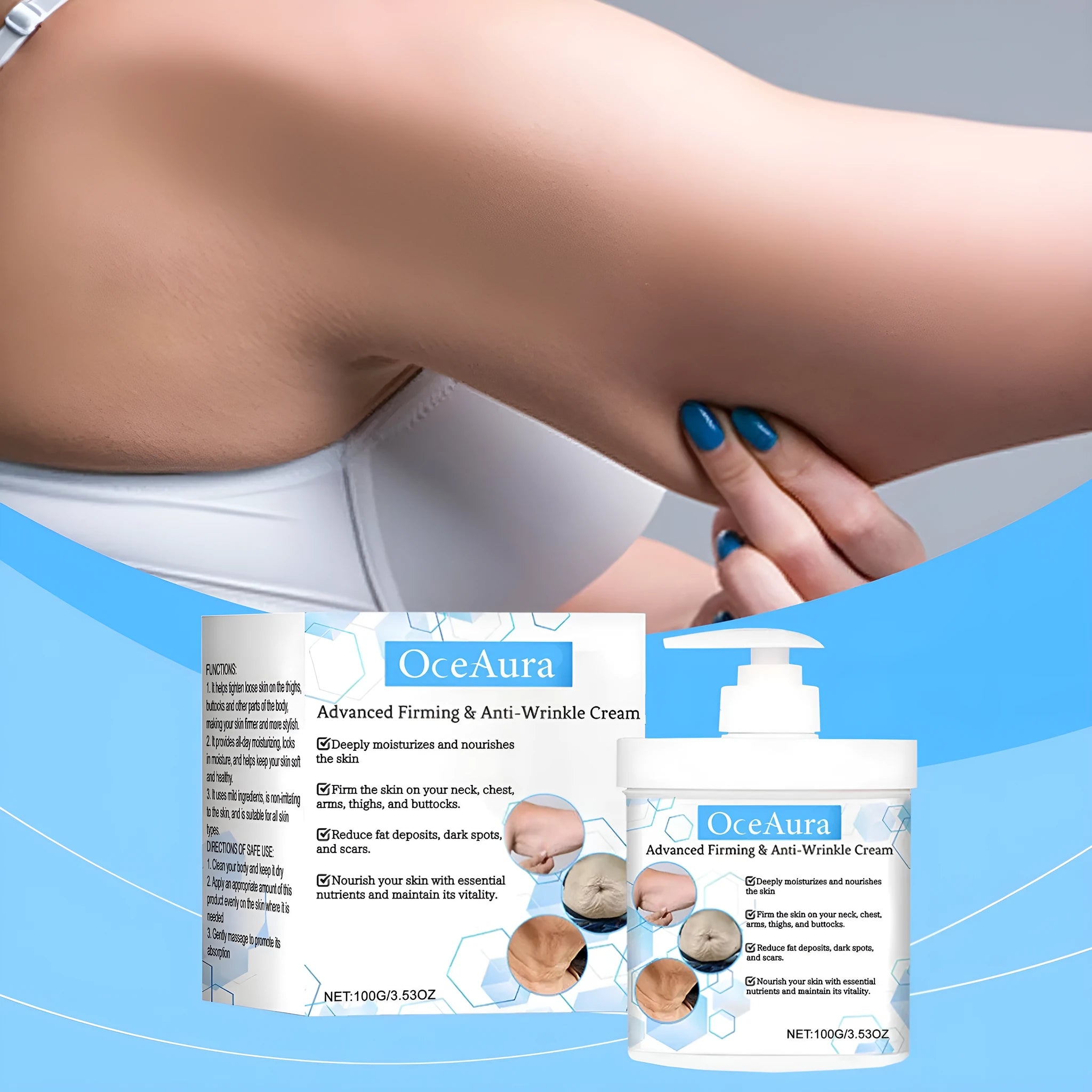 Gentle Moisturizing Body Moisturizer 100g with hyaluronic acid and niacinamide in a white plastic tub