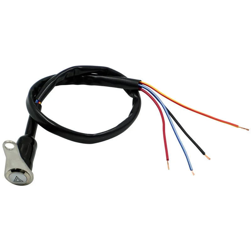 Black stainless steel motorcycle double flash switch with illuminated light ring and metal button