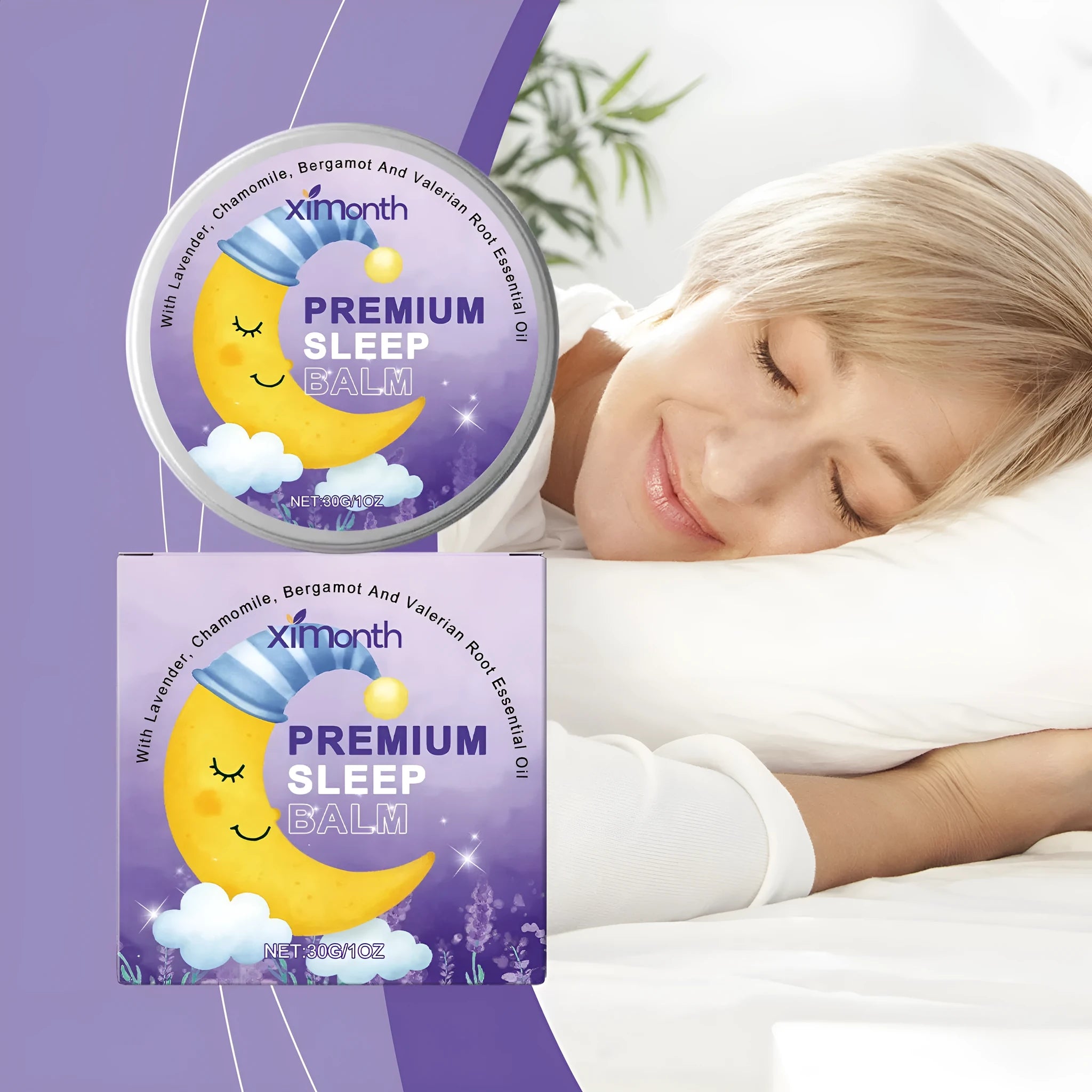 Sleep Goodnight Cream 30g jar with lavender and chamomile for night-time use.