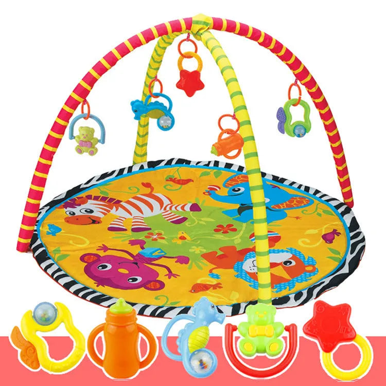 Velvet baby gymnastic rack game blanket with animal pattern crawling carpet for teenagers