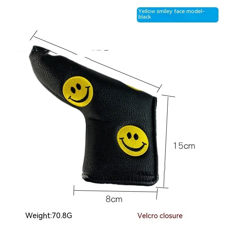 Golf straight bar putter sleeve in a selection of colourful designs with PU waterproof outer and fleece lining.