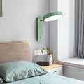 Nordic rotatable iron bedside lamp 26x25cm in gray finish