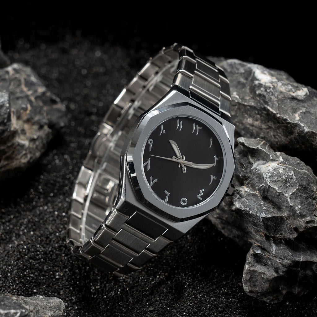 Men's business casual quartz watch with stainless steel belt in three colour options