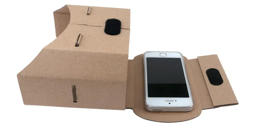 Cardboard virtual reality glasses headset for smartphones with 3.5 to 6 inch screens