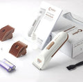 White cordless pet hair clipper with ceramic blade for dog and cat grooming