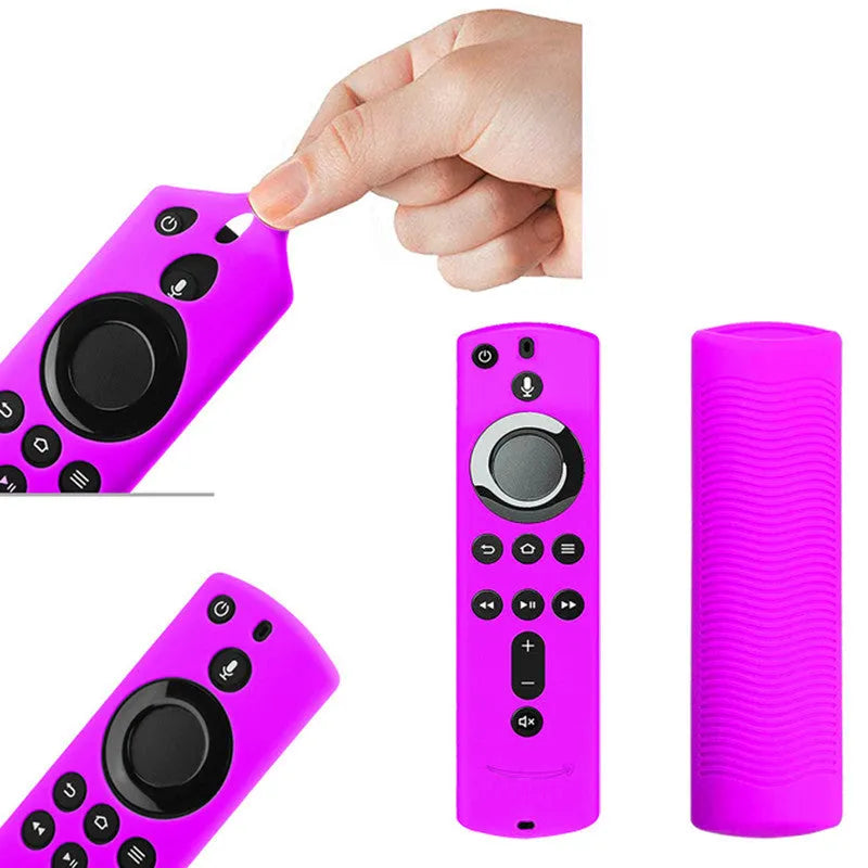 Black silicone protective case fitted on a Stick 4K remote media player 2 3 with precise cutouts