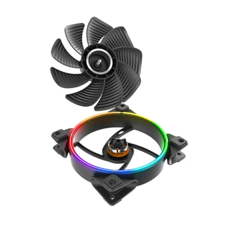 Three black 120mm RGB PC case fans with illuminated blades