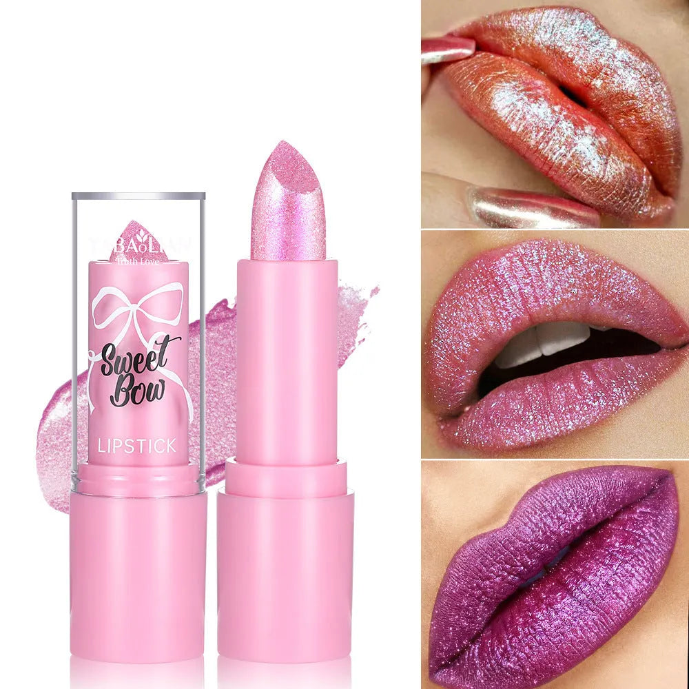 XINGX Diamond Lipstick with sweetheart bow design showing six colour options