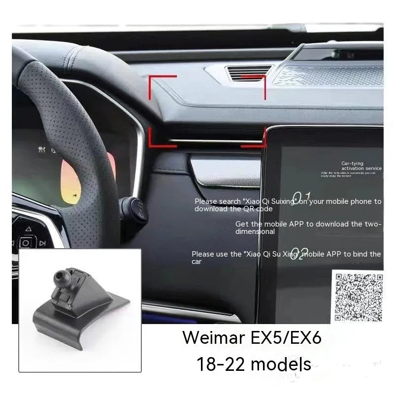 GOODWAY car mobile phone bracket with 360-degree rotation mounted on vehicle dashboard