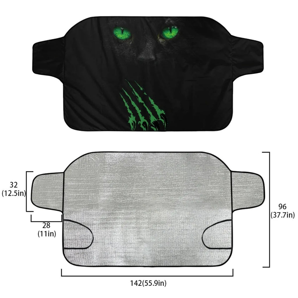 Car front gear snow protection cover with aluminium film foam polyester fabric measuring 130x70cm