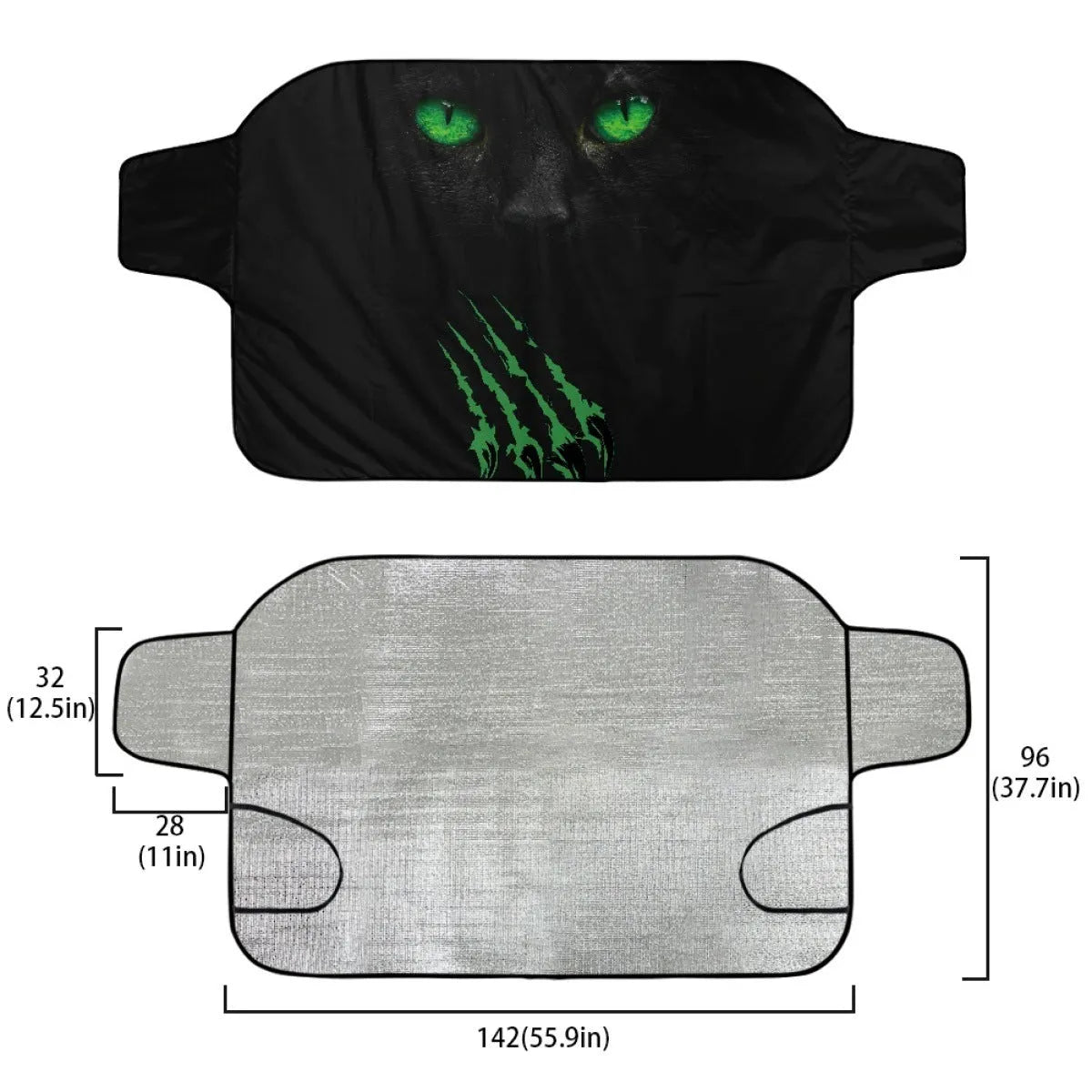 Car front gear snow protection cover with aluminium film foam polyester fabric measuring 130x70cm