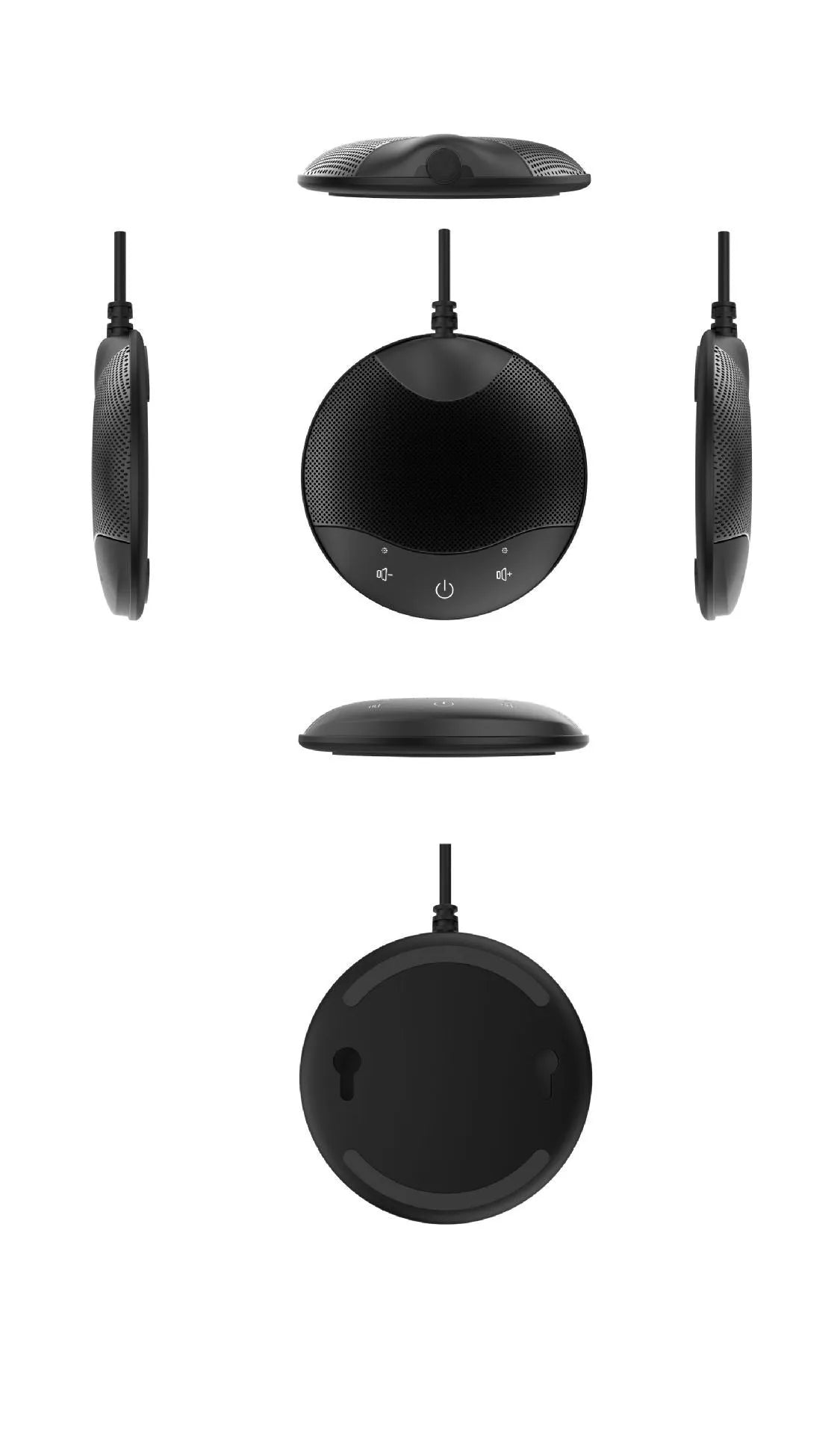 Black USB condenser microphone for conference, gaming, and video recording