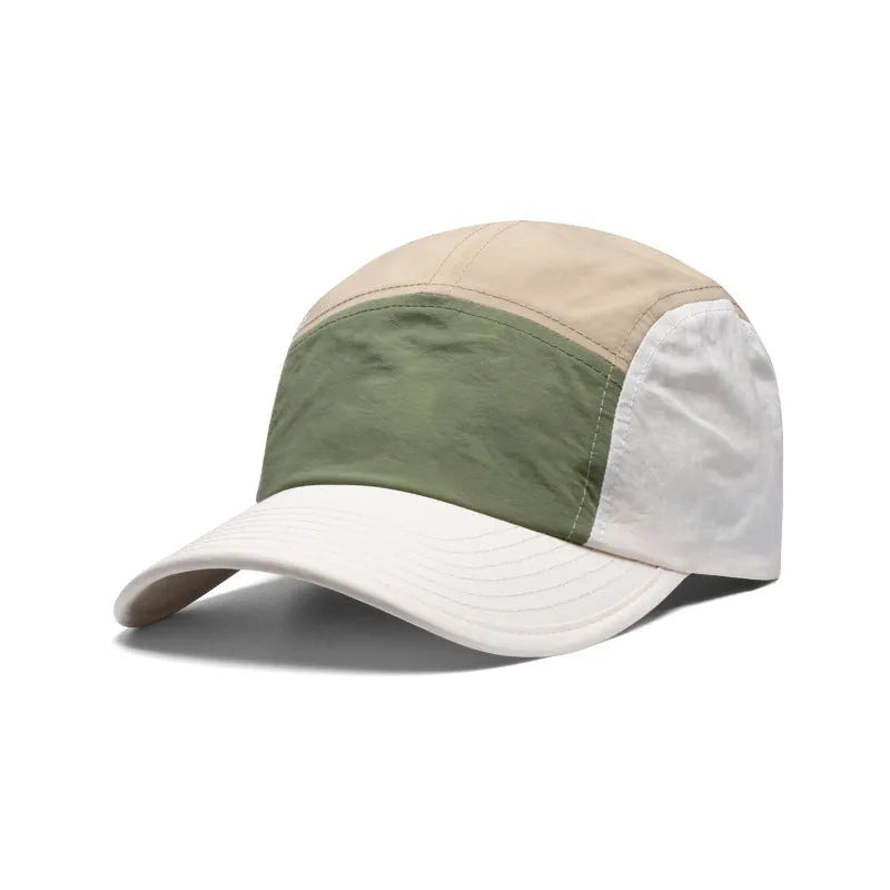 Men's khaki green quick-drying curved brim baseball cap shown from the side.