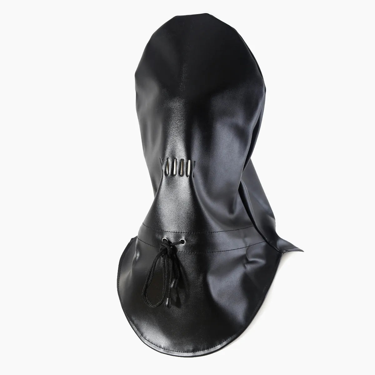 Black leather bondage mask for BDSM and fetish role play