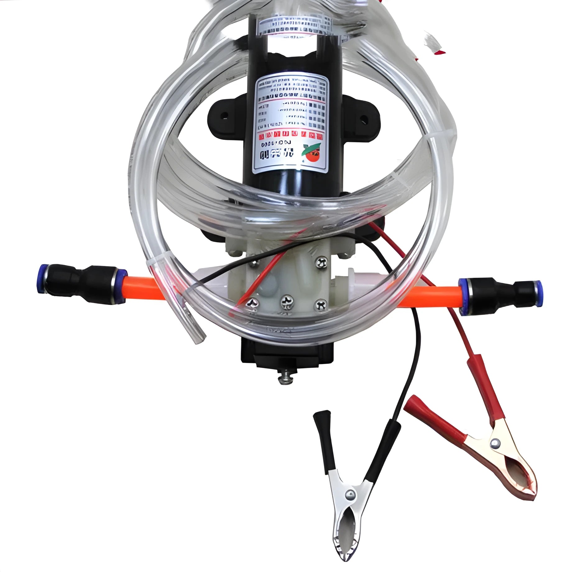 Self-priming electric oil changer with cigarette lighter plug and fish clip steel pipe