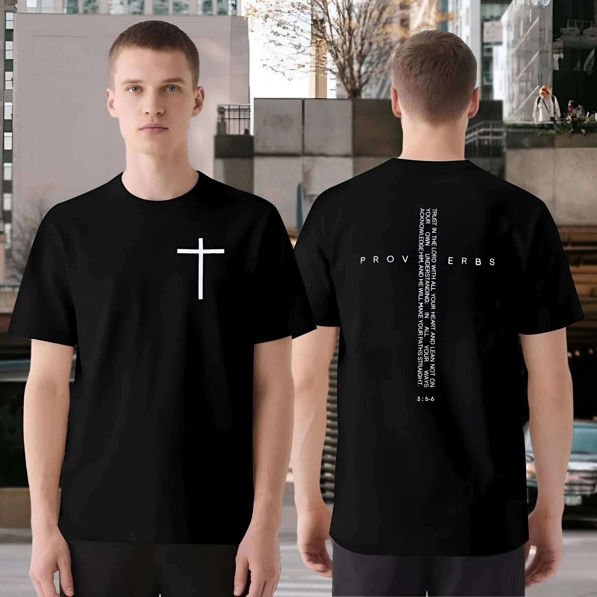 Black loose-fit short-sleeve round-neck polyester T-shirt for men and women, summer leisure style
