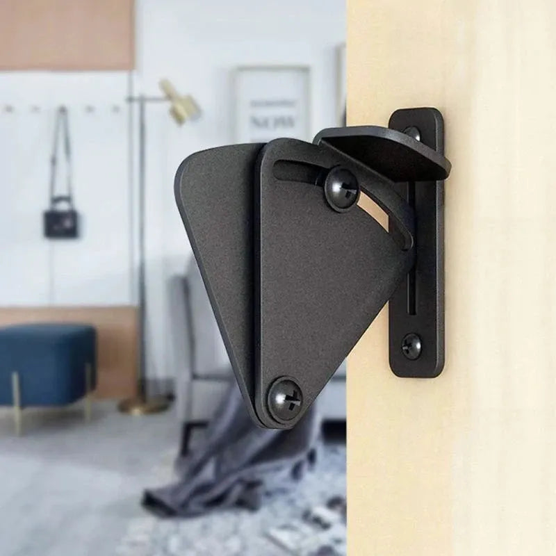 Black stainless steel barn door lock hardware with S and M size options for sliding doors