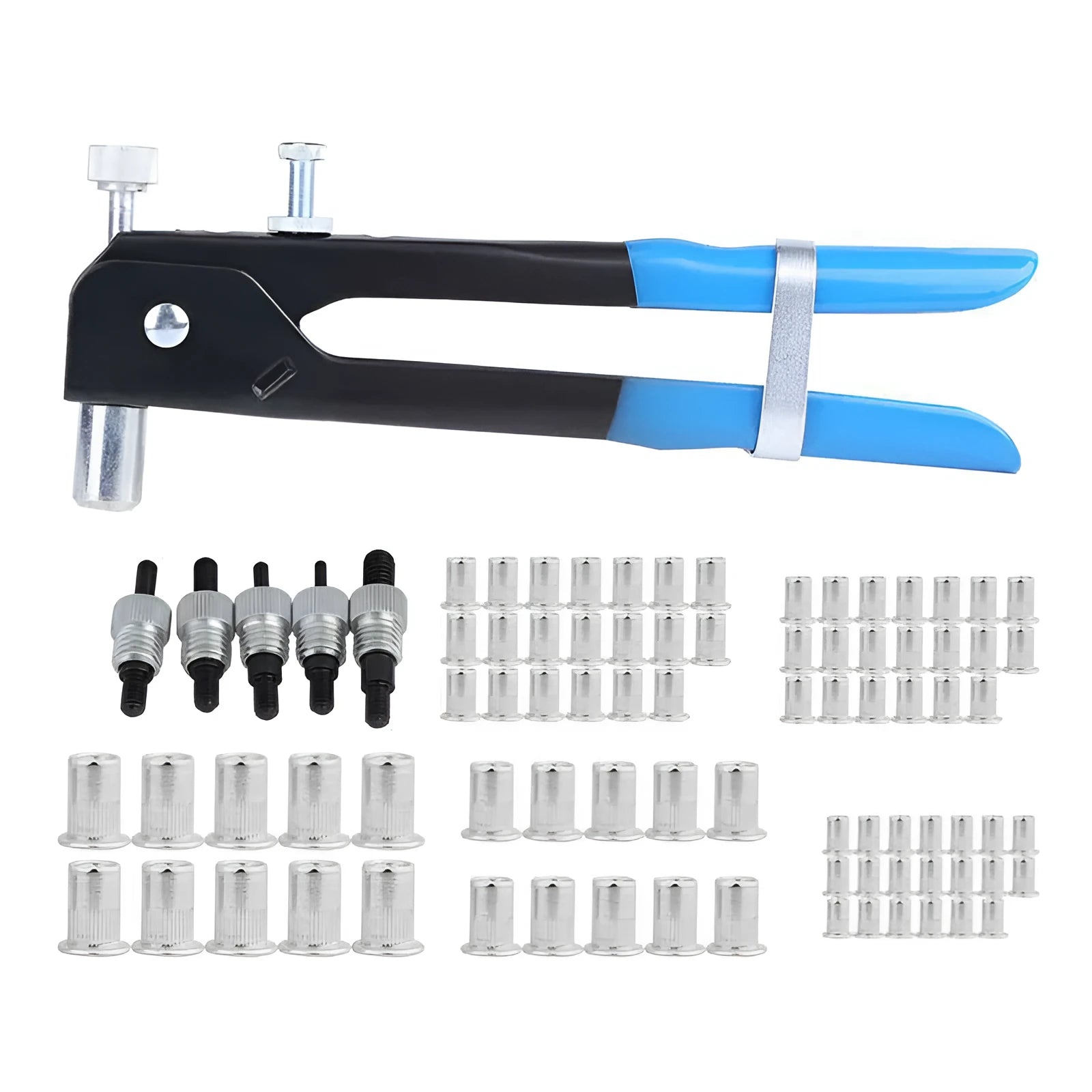 Alloy steel manual riveter nut set tool, shown with 86pc or 106pc kit options.