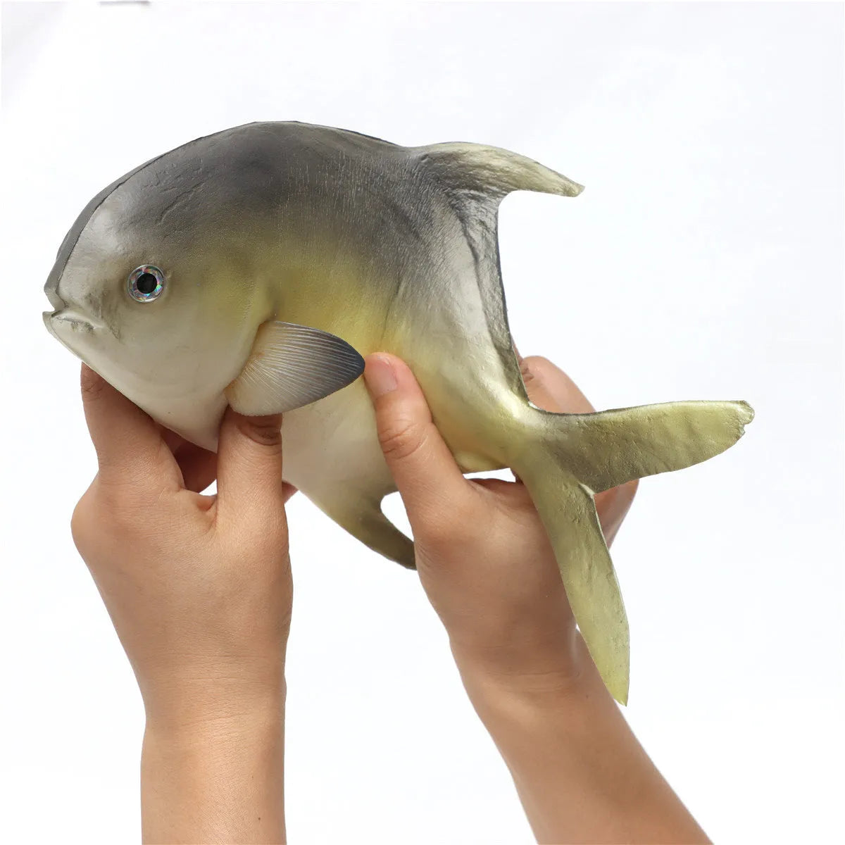 Three PU simulated fish ornaments showing yellow-fin tuna, small tuna and yellow croaker marine replicas