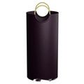 A tall, round portable plastic trash can shown in a plain colour, suitable for office or outdoor use.