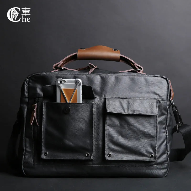 Dpark single shoulder strap laptop bag for 14 or 15 inch Lenovo laptops in black, brown, or khaki.