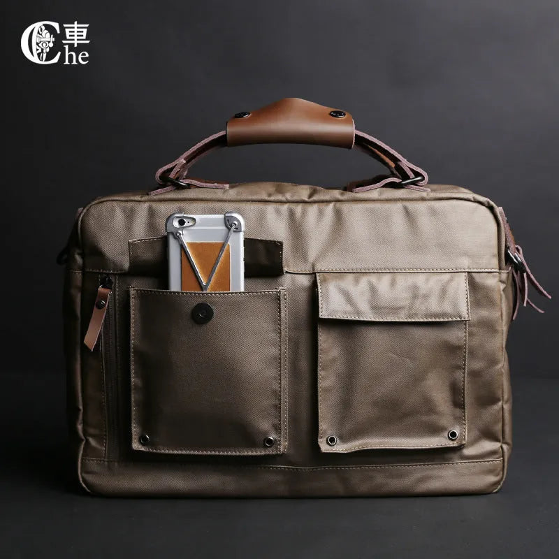 Dpark single shoulder strap laptop bag for 14 or 15 inch Lenovo laptops in black, brown, or khaki.