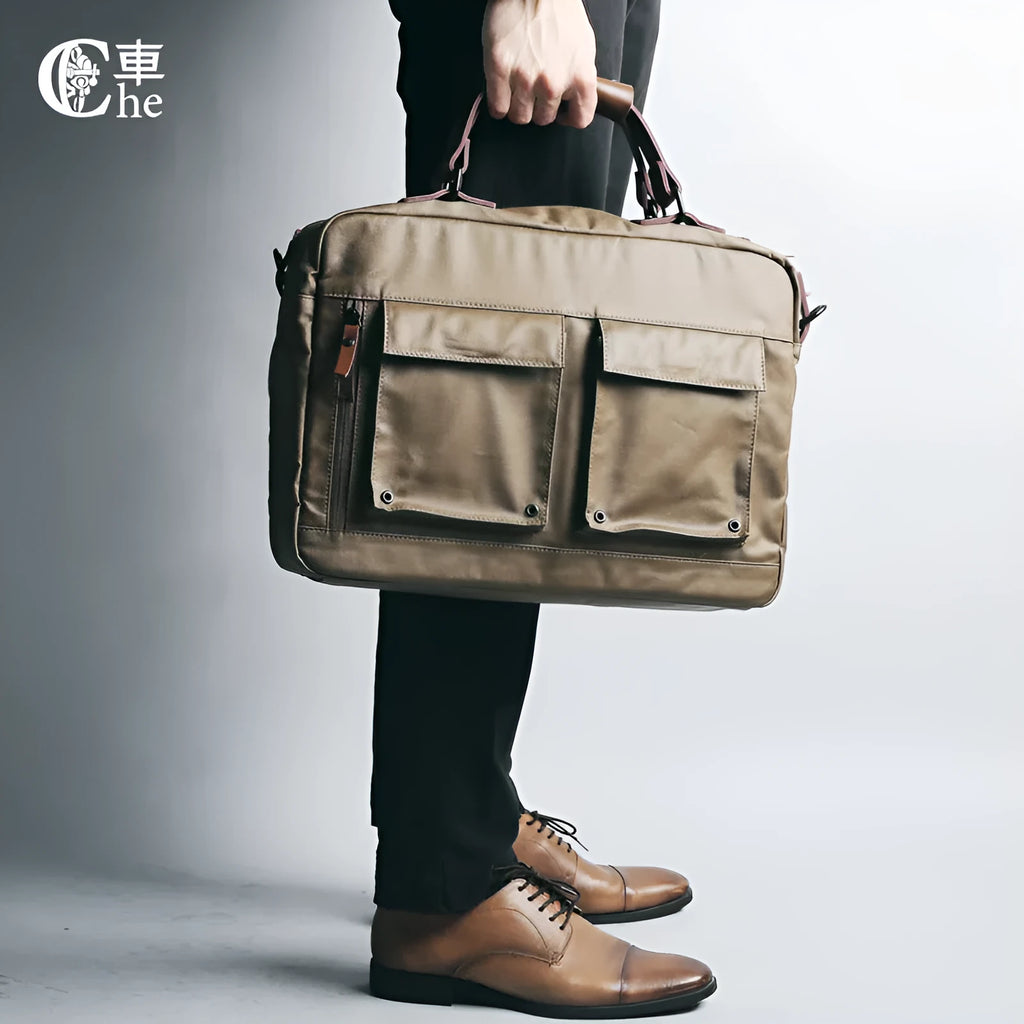Dpark single shoulder strap laptop bag for 14 or 15 inch Lenovo laptops in black, brown, or khaki.