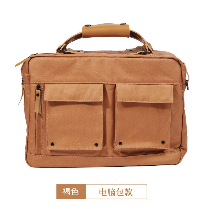 Dpark single shoulder strap laptop bag for 14 or 15 inch Lenovo laptops in black, brown, or khaki.
