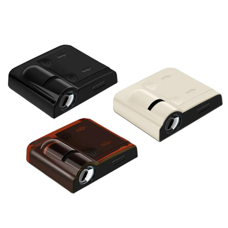 ABS plastic car decorative projection lamp in black or beige colour measuring 6.5 cm