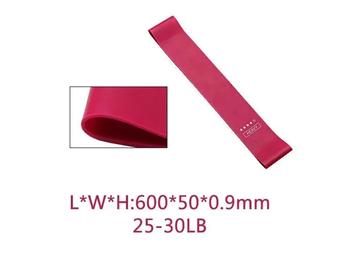 Pink gradient latex yoga tension bands set of five with different resistances