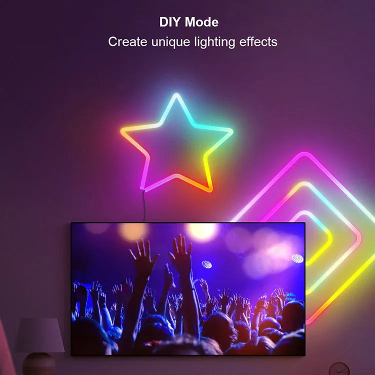 3 metre RGB neon LED strip lights with remote control for indoor lighting