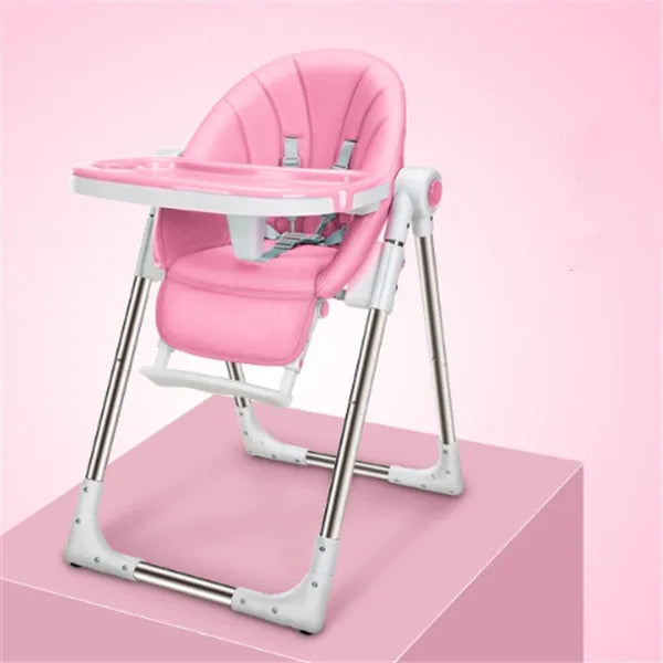 Baby chair with grow-up design, stable anti-fall structure, and waterproof plate in dream powder colour